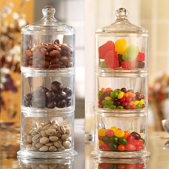 Table Art Classic Other - Stunning Table Art Classic 3-Tier Stacked Glass Candy/Cookie Jar